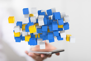 Cloud storage and Computing concept digital