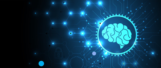 Abstract human brain. Artificial intelligence technology. Science background
