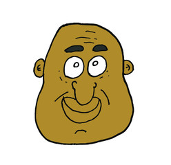 bald man head work illustration.This is vector work. Can be used as symbol, logo.