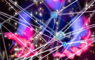 Abstract technology geometric and data