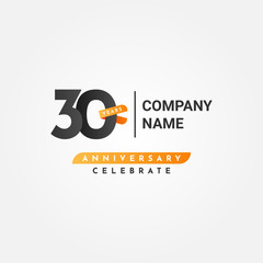 30 Years Anniversary Celebration Vector Illustration Template Design
