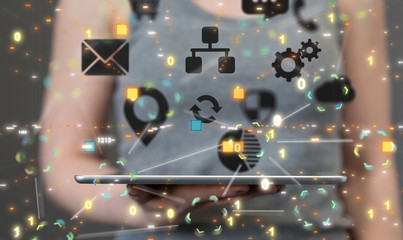 data code binary concept 3d