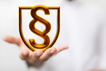 paragraph law sign digital in hand