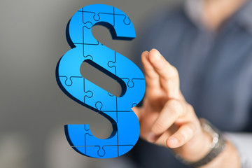 paragraph law sign digital in hand 3D