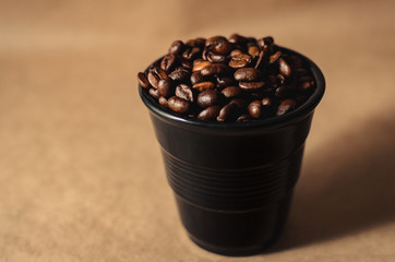 coffee beans in a cup