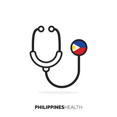 Czech Republic healthcare concept. Medical stethoscope with country flag