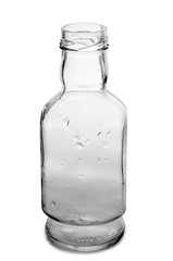 Vodka glass in the old style. Isolated objects on a white background