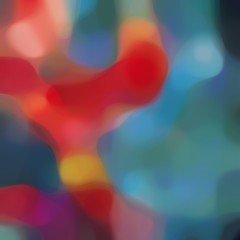 blurred square format background graphic with teal blue, moderate red and old mauve colors and free text space