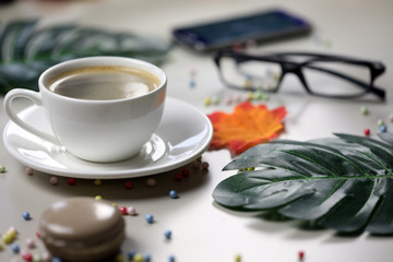 cup of black coffee on the table