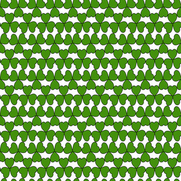 Seamless pattern with clover leaves. Good decoration for   St. Patrick's Day. 
