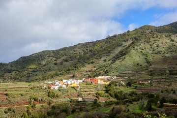 Fototapeta na wymiar hillside village. beautiful mountain village. Spain Tenerife