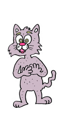 illustration of a standing cute cat. this is the vector.