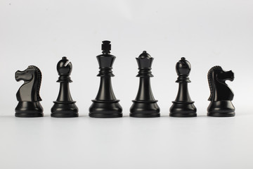 Black powerful figures isolated on white background