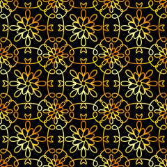 Fototapeta premium Golden art deco seamless pattern. Luxury decorative geometrical ornament, gold geometric shapes and vintage pattern vector. Elegant retro textures. Abstract background. Abstract art deco background.
