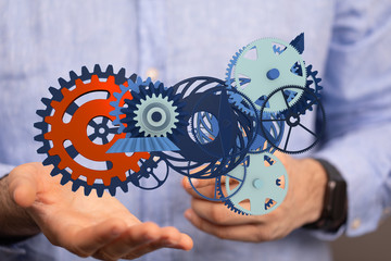 Gear With Success Concept digital.