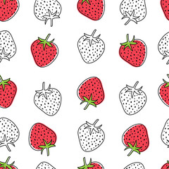 Strawberry pattern design. Berries pattern with strawberries