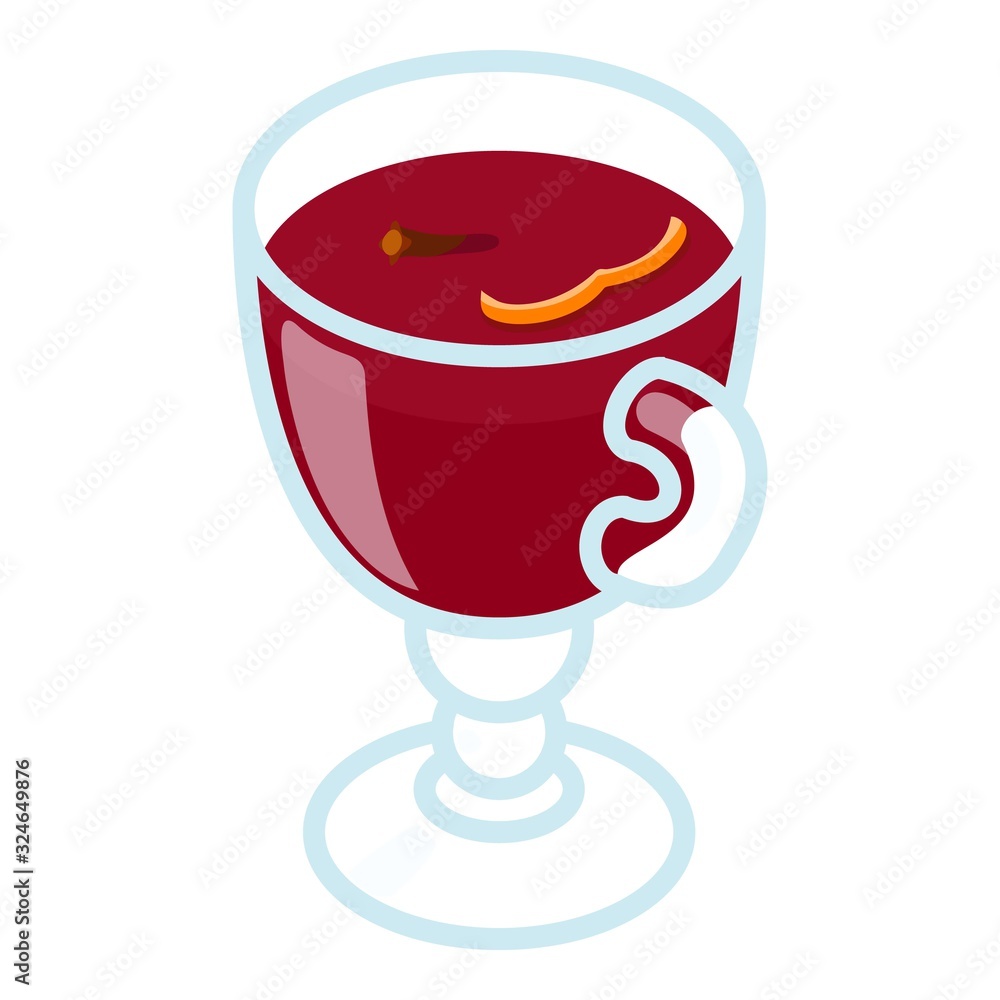 Poster mulled wine icon. isometric of mulled wine vector icon for web design isolated on white background