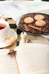 Cookie platter with coffee beans