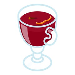 Mulled wine icon. Isometric of mulled wine vector icon for web design isolated on white background
