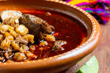 Mexican Red Pozole, Traditional Pork and Hominy Stew