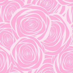 pink roses seamless pattern. Flowers texture for fabric, wrapping, wallpaper. Decorative print.