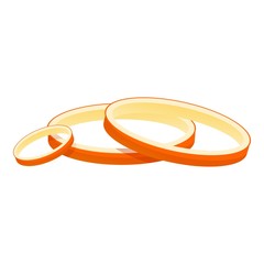 Kitchen onion rings icon. Cartoon of kitchen onion rings vector icon for web design isolated on white background