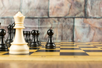 King against other figures on the chessboard