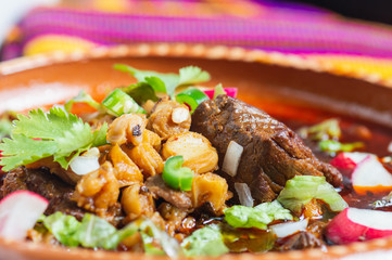 Mexican Red Pozole, Pork and Hominy Stew