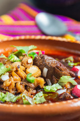 Mexican Red Pozole, Pork and Hominy Stew