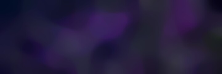 smooth iridescent landscape format background bokeh graphic with very dark blue, very dark violet and black colors and space for text or image