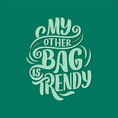 Eco bag print for cloth design. Retail advertising. Lettering quote for environment concept. Organic design template. Typography illustration.
