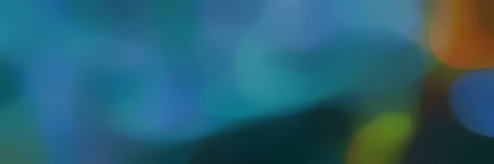 blurred landscape format background bokeh graphic with teal blue, very dark blue and dark slate gray colors and space for text or image