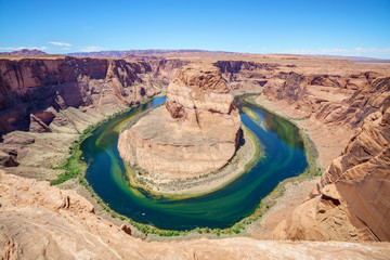 looking at colorado river from horseshoe bend in arizona, usa