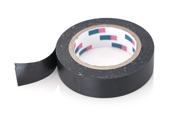 Izotape. Isolated on white background with shadow reflection. With clipping path. Black...