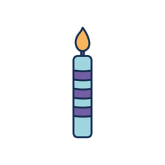 Isolated party candle line fill style icon vector design