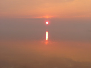 winter seascape with beautiful reflection