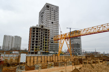 High heavy yellow metal iron load-bearing construction stationary industrial powerful gantry crane...