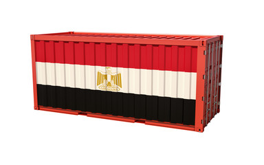 Obraz premium Shipping Container with Egypt flag - 3D Rendering
