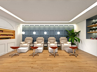 3d render of spa beauty massage room