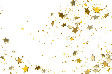 Gold volumetric star-confetti