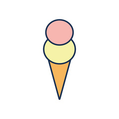 Isolated ice cream line fill style icon vector design