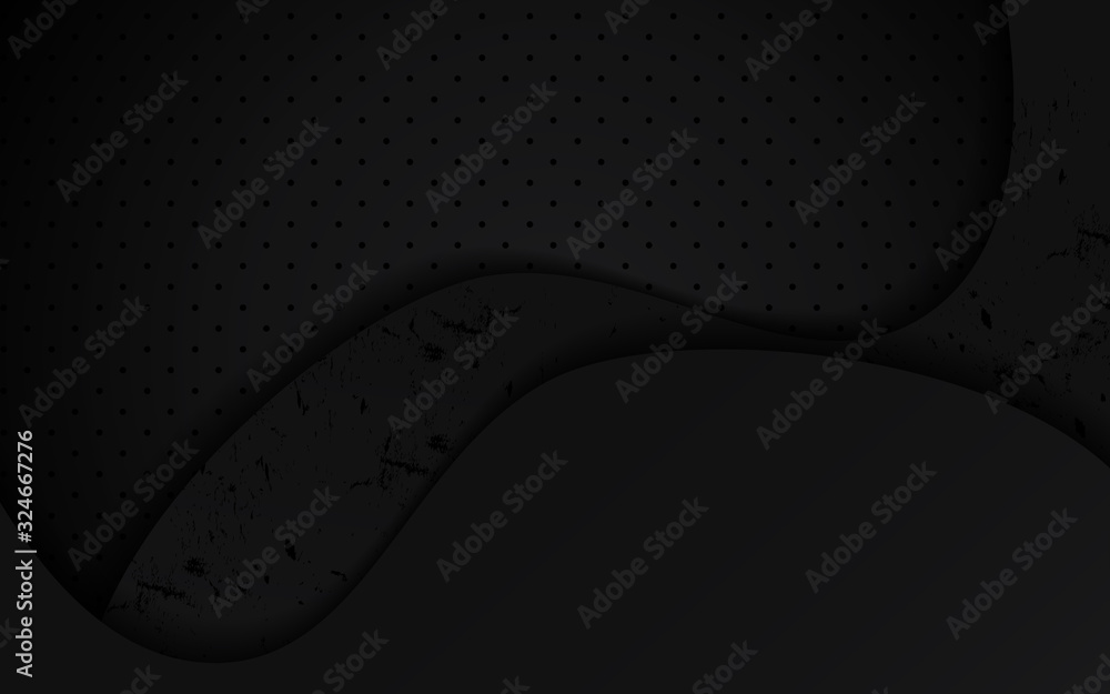 Poster dark abstract geometric background with paper shapes overlapping layers. elegant and modern vector d