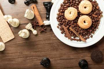 Cookie platter and chess figures