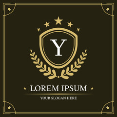 Luxury logo template, Initial letter type Y, vector illustration