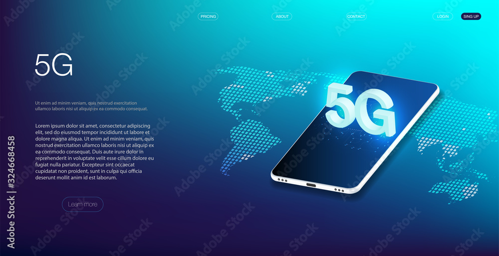 Poster global network high speed innovation connection data rate technology vector illustration 5g new wire