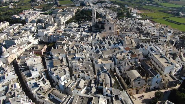 Locorotondo, historic Italian town, aerial shot 8