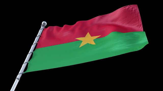 Flag Burkina Faso BF 4k loop