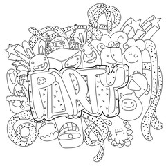 Vector illustration of Celebration party carnival festive icons set