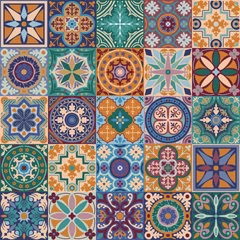 Cercles muraux Portugal carreaux de céramique Carreaux portugais en céramique de vecteur de fond transparente
