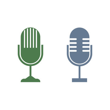 Retro microphone icon. Vector illustration.